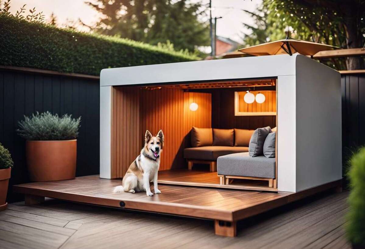 Niche avec terrasse pour chien : allier confort et espace de jeu